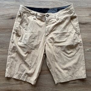 Volcom Men's Khaki Flat Front Shorts